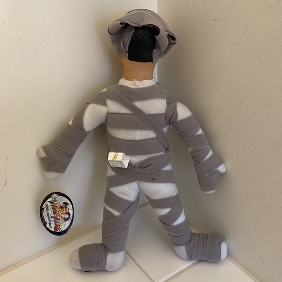 Three Stooges Curly Vinyl Head Mummy Suit Plush Doll 16" Original Tag Rare! - Picture 2 of 7